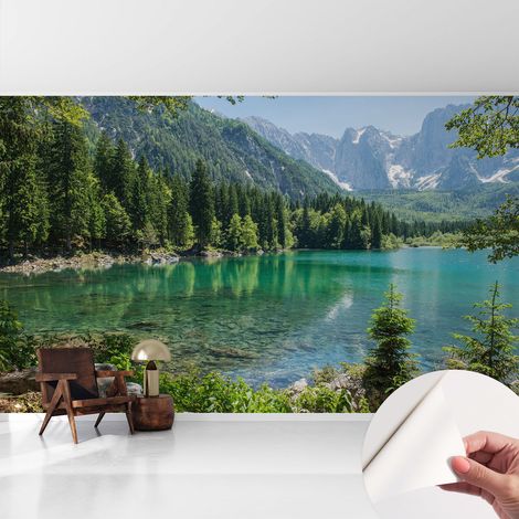 Carta da parati autoadesiva - Fotomurale adesivo - design elegante - stile moderno - Lago verde 416x254 cm (1/5)