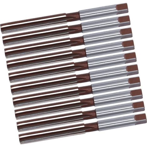 Lot de 10 alésoirs à main, 6 cannelures droites, système américain, outils de quincaillerie 9SiCr, 3/8 po, marron/rouge (1/5)