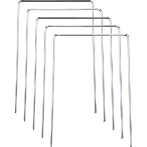 50 Stück U-förmige, verzinkte Stahl-Erdanker für Kunstrasen (1/5)