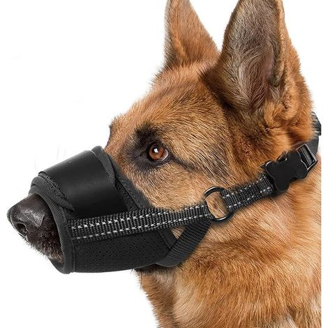 Muselière pour chiens grands/moyens, Polyester, Taille XL, Noir (1/5)