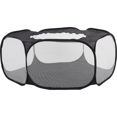 Parc portable transparent pour chiots, chats et lapins - Enclos extérieur léger pour animaux de compagnie