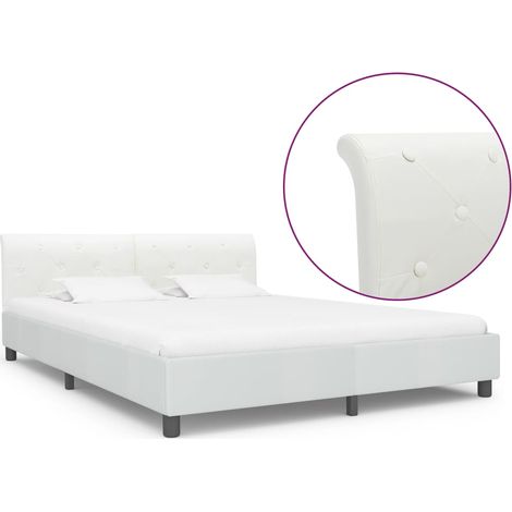 Cadre de lit Blanc Similicuir 180 x 200 cm (1/5)