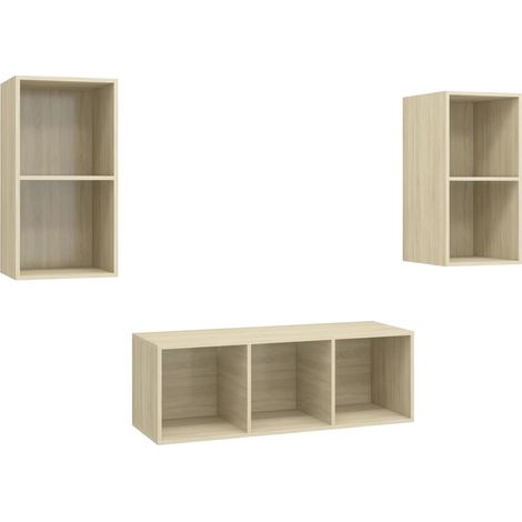 Maison Exclusive - Set Porta TV 3 pz Rovere Sonoma in Truciolato