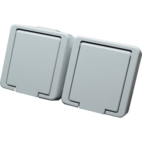Enchufe doble Jantar con o sin cubierta IP44, blanco GNt-6J (1/3)
