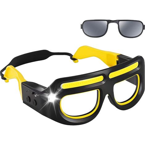 Lunettes LED - Lunettes de sport rechargeables avec capteur de mouvement, lampe frontale intelligente à cinq modes réglable (1/5)