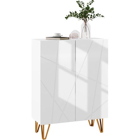 Scarpiera Moderna per 15-20 Paia di Scarpe 72x31,5x95 cm con Chiusura Ammortizzata Bianco (1/5)