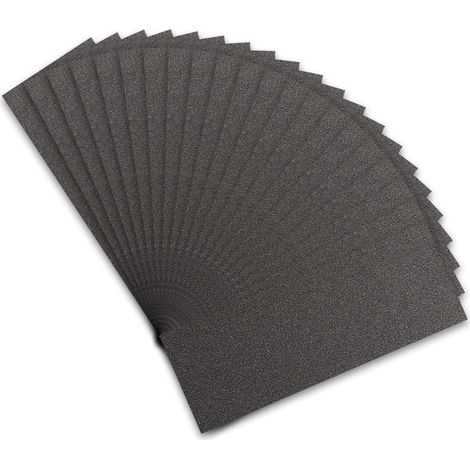 Papier de Verre, Papier Abrasif 180 Grains Utilisé pour polir le métal le bois les voiture, 21 Pièces Papier à Poncer 9x3,6 pouces (1/5)