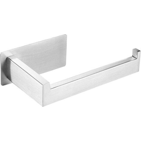 Soporte autoadhesivo para rollo de papel higiénico, soporte de acero inoxidable para papel higiénico para baño (1/4)