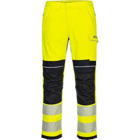 Pantalón Pw3 de trabajo de alta visibilidad - 42 - Amarillo/negro - Portwest (1/2)