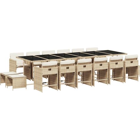 Garden Dining Set  Beige with Cream White Cushions vidaXL (1/5)