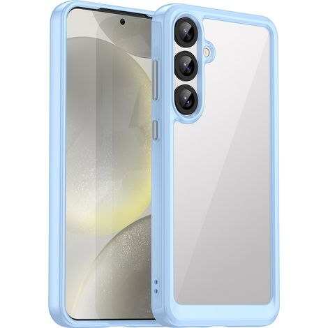 Custodia in silicone con cornice in gel per Samsung Galaxy S25+ - Tema Spazio Esterno - Blu (1/5)