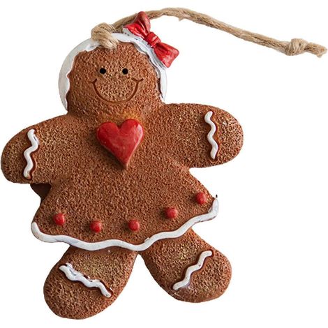 Ornement de Noël en résine représentant un bonhomme en pain d'épice, adorable avec cordon de suspension, décoration pour sapin de Noël, Qinghai (1/5)