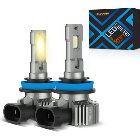 Ampoules LED T1 H11, 6500K Blanc,H11 Lampe Anti-ereur Homologuée Ventilée pour Feux de Croisement/Antibrouillard ou DRL au Remplacer Halogène Voiture,Plug and Play (1/5)