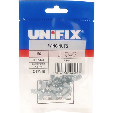 Unifix Wing Nuts UNI 5448 BZP M8 x 1.25 (1/2)