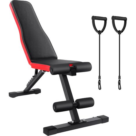 Banco de pesas ajustable en 7 niveles, diseño plegable, color negro. (1/2)