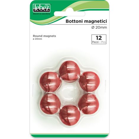 CF12 BOTTONI MAGN. ROSSO 20 MM