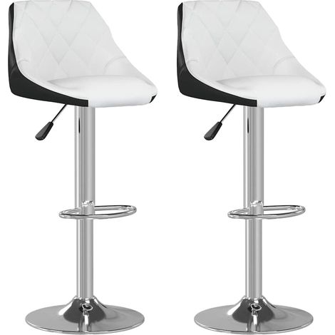 Maison Exclusive - Barhocker 2 Stk. Weiß und Schwarz Kunstleder (1/5)
