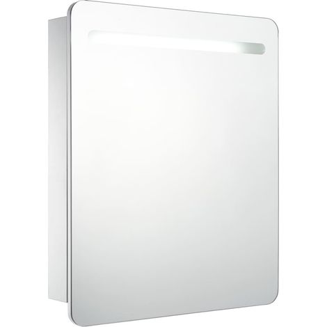 Armoire de salle de bain à miroir LED 68x9x80 cm (1/5)