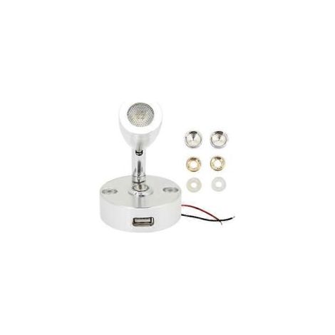 Lampada da lettura Crezuo 3500K per camper, 3 colori, lega di alluminio, angolo regolabile, 12V-24V, lampada da comodino per barca o yacht