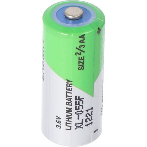 2/3 AA (Mignon)/ER14335 (XL-055F) Batterie - Standard-Top, 3,6 V, 1650 mAh, Lithium-Thionylchlorid Batterie. Anschluss, Typ Standard-Top (1/4)