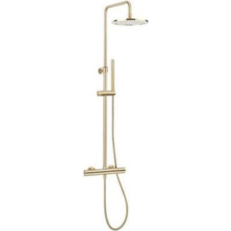 Crosswater Central Douche de pluie thermostatique - avec douchette à main - laiton brossé (1/2)