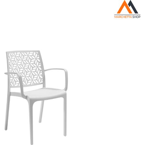 SEDIA IN POLIPROPILENE 'NINFA ARMCHAIR' bianco