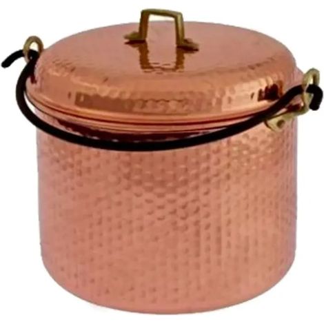 Ollas de cobre martilladas con arco de hierro 28 cm