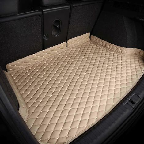 Kofferraumwanne mit erhöhtem Rand für Mazda CX-5 (2017–2023), Leder-Kofferraummatte, Schutzwanne – hundefreundlich und wasserdicht, Zubehör 25-2 Beige (1/5)