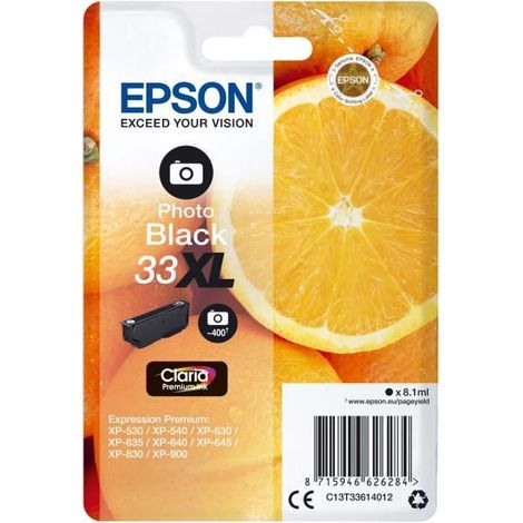 Epson Oranges Singlepack Photo Black 33XL Claria Premium Ink (1/5)