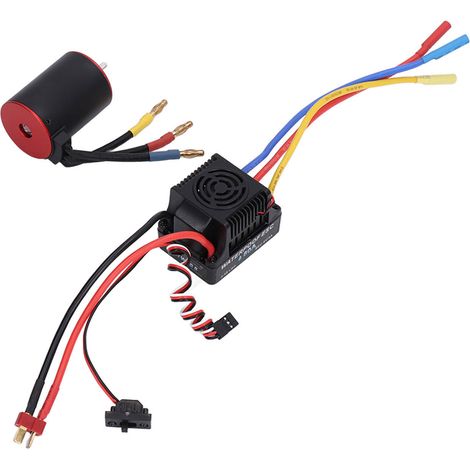 Moteur brushless RC 3650 2300KV, variateur électronique de vitesse (ESC) 80A, étanche, avec support pour connecteur banane 4 mm pour voiture télécommandée 1/8 et 1/10. (1/5)
