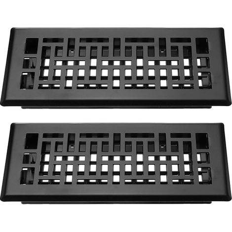 2Pcs 4" x 10" Grille De Sol Grille D'aération Réglable Noir (1/5)