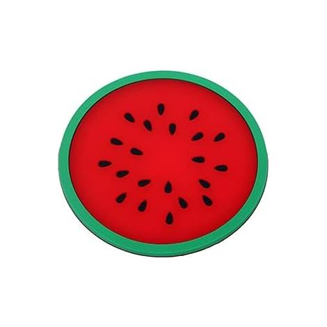 Sous-verres en silicone pour boissons, napperon en silicone, porte-gobelet en forme de fruit, napperon résistant à la chaleur pour tasse (pastèque) 5pcs (1/4)