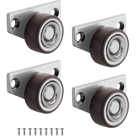 Furniture Casters, Swivel Furniture Casters, 4-Piece Universal Set of Fixed Casters for Removable Furniture, Swivel Casters, Small Rotating Casters (1/4)