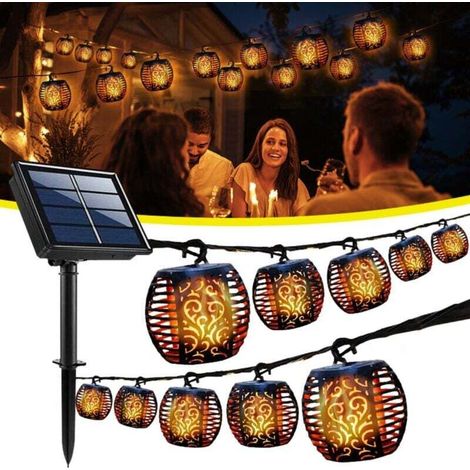 Solarbetriebene Lichterkette mit 10 Köpfen, funkelnd und wasserdicht für den Außenbereich.