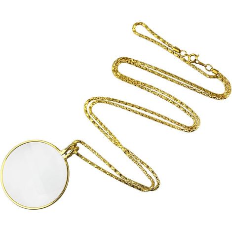 Loupe à main Aide à la lecture Mini Loupe à la lecture Grossissement 5x Loupe de poche Loupe avec collier Loupe en verre pour la lecture Pièces d'observation faites à la main Aide à la loupe Bijoux Lo (1/5)
