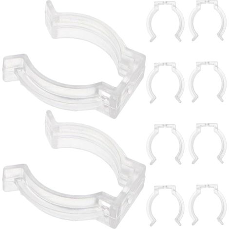 Clips en Plastique Blanc Installation Facile Lot de 10 Fixation Ronde Solide pour Tubes LED et Fluorescents pour Bureaux et Maisons (1/5)