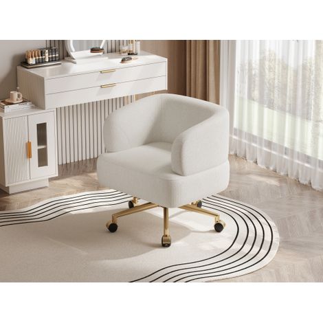 Fauteuil pivotant, design contemporain, fauteuil de loisirs pivotant, 5 roues, rotation à 360°, chenille (1/5)