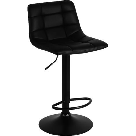 Sgabello Sedia da Bar Girevole Clayton Nero 44 x 48 x 87/107 cm (1/2)