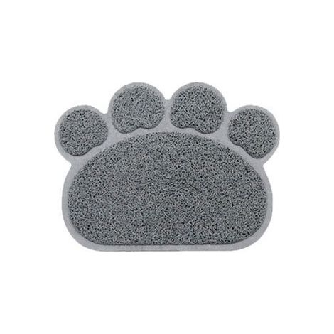 30 x 40 cm Mehrfarbiger, niedlicher Futter- und Wassernapf-Untersetzer für Hunde, Katzen und Welpen aus PVC in Krallenform, 1 Stück (Grau)