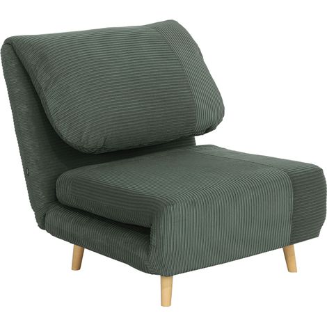 Sofá cama 2 en 1 plegable con respaldo ajustable verde 82 x 89 x 83 cm (1/5)