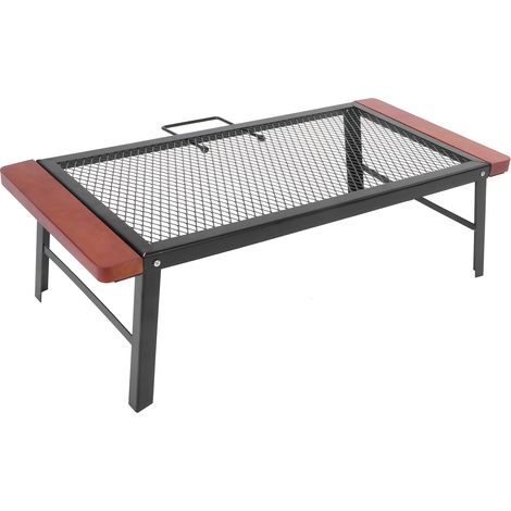 Klappbarer Metallgittertisch mit verstellbarem, hitzebeständigem Griff für Grillabende zu Hause, beim Camping (1/5)