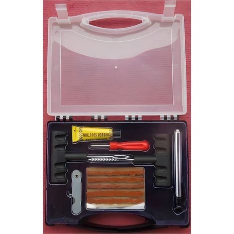 Kit réparation Pneu Tubeless Auto Moto 4x4 + 20 Mèches pré encollées