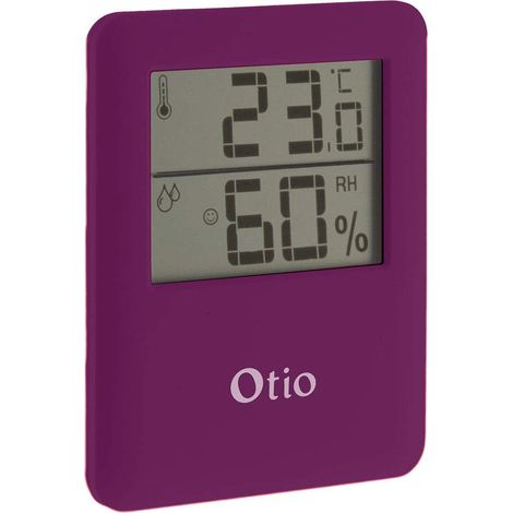 Otio - Termometro igrometro magnetico con display LCD, colore: viola (1/2)