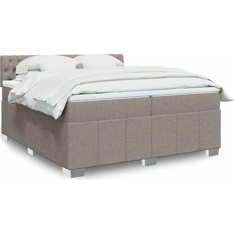 Boxspringbett mit Matratze Taupe 200x200 cm Stoff (1/5)