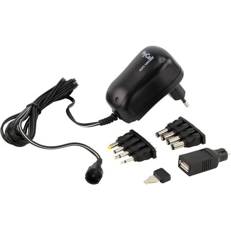 HyCell 1201-0007 Steckernetzteil, einstellbar 3 V/DC, 4.5 V/DC, 5 V/DC, 6 V/DC, 7.5 V/DC, 9 V/DC, 12