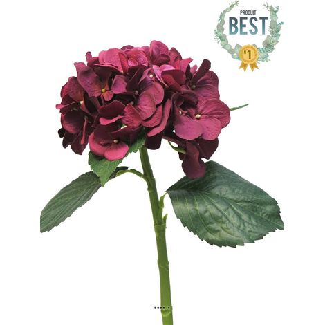 Hortensia artificiel en branche, H 48 cm Rose fushia - BEST - couleur: Rose fushia 730 (1/3)