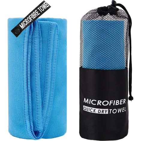 Serviettes de voyage en microfibre, serviette à séchage rapide pour le camping, la plage, la salle de sport, la randonnée. (1/5)