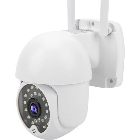 Caméra de sécurité WiFi sans fil - Audio bidirectionnel - Rotation PTZ - Détection de mouvement - Enregistrement d'images - Alimentation 100-240V (UE)