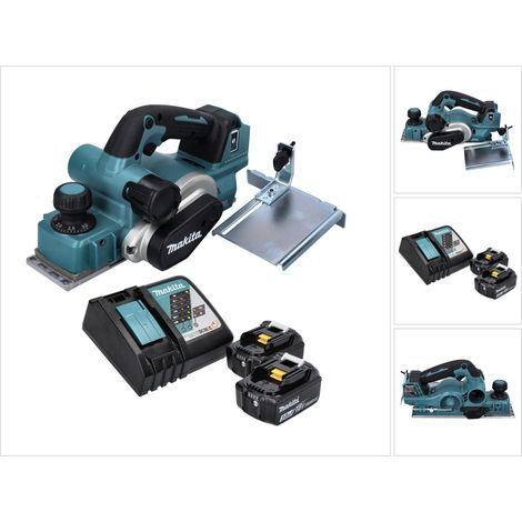 Makita DKP 181 RF Akku Hobel Falzhobel 82 mm 18 V Brushless + 2x Akku 3,0 Ah + Ladegerät