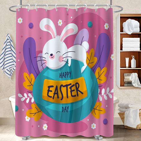 Rideau de douche 180x180 avec anneaux séparation douche pour une petite salle de bain (1/5)